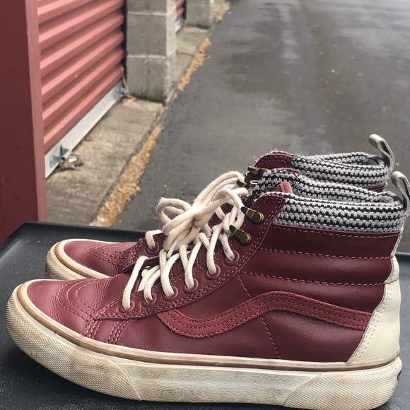 vans 721454 Unisex’s Brown White Leather high top Sneakers Size M4.5,W6 - Picture 9 of 13